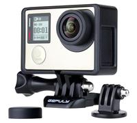 GEPULY Boîtier de protection pour cadre | Avec support accessoires et bouchon d'objectif pour caméras GoPro Hero 3, Hero3+, Hero 4 Black Silver
