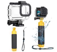GEPULY Étui étanche 60 m pour GoPro Hero 13 12 11 10 9 noir, poignée flottante, bâton de poignée, monopode, accessoires sous-marins, étui de protection coque de plongée