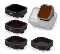 GEPULY Lot de 4 filtres ND pour GoPro Hero 13 - Noir - Filtres de plongée - ND8, ND16, ND32, ND64, Go Pro - Accessoire sous-Marin - Densité Neutre Multicouche
