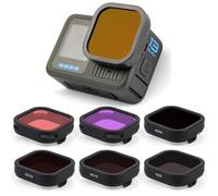 GEPULY Lot de 6 filtres ND pour GoPro Hero 13 Noir, ND8, ND16, ND32, ND64, rouge clair, magenta, filtre de plongée, polariseur circulaire à densité neutre, protection pour la correction des couleurs