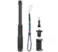 GEPULY Perche à Selfie étanche réglable pour caméra d'action GoPro Hero 13 12 11 10 9 8 7 6 5 Akaso DJI Osmo 5 Pro Noir