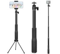 GEPULY Perche à Selfie sous-Marine étanche de 94,4 cm, légère 2 en 1 pour Appareil Photo + trépied pour Smartphone + Support de téléphone Inclus pour Gopro Insta360 AKASO Vlog plongée Monopode