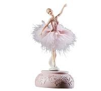 GEQIAN Boîte à musique ballerine - Carrousel dansant avec plume - Cadeau d'anniversaire pour fille (fille) - Rose