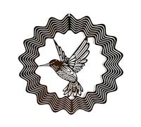 GEQIAN Moulin à vent pour extérieur Sculpture en métal Colibri Mobile à vent en métal Décoration de jardin Fenêtre arbres Cour