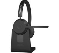 GEQUDIO Casque Bluetooth avec microphone Berlin - Casque de bureau sans fil pour PC, Mac & ordinateur portable - avec station de charge - Multipoint & 500 h de veille - Home & Business (avec station