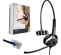 GEQUDIO Casque Filaire Compatible avec téléphones Cisco avec Embout RJ - Câble de raccordement Inclus - Très léger: 60g