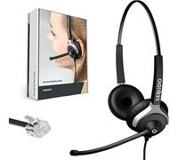 GEQUDIO Casque Filaire Compatible avec téléphones Unify OpenStage 30 40 60 80 OpenScape, innovaphone avec Embout RJ - Câble de raccordement Inclus - Très léger: 80g