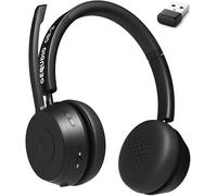 GEQUDIO GB-2 Casque avec microphone Bluetooth | Casque sans fil | Réduction passive du bruit | Connectez 2 appareils simultanément (téléphone portable, PC, ordinateur portable) | Casque sans fil |