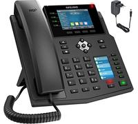 GEQUDIO Kit téléphone IP GX5+ avec Adaptateur Secteur - Compatible Fritzbox, Telekom - Mains Libres de qualité supérieure et 2 écrans Couleur - Instructions (PDF) pour Installation téléphonique