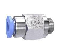 Ger. Raccord fileté "Blue Serie" - Tige auto-agrippante - G 1/8 a - Pour diamètre extérieur de 6 mm Charge maximale : 10 bars, plastique/MS vern.