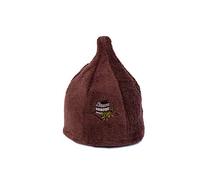 Ger3as Bonnet de Sauna, Hat de laine avec broderie pour homme et femme, casquette de bien-être (Marron)