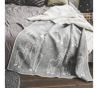 Ger3as Couverture réversible en laine de mouton - 130 x 200 cm - Couverture chaude en laine de mouton - Plaid ou couverture pour canapé (gris alpaga)