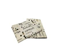 Ger3as Lot de 2 torchons de cuisine Gourmet en lin/coton 46 x 69 cm en lin mélangé délavé Jacquard ou imprimé (café)