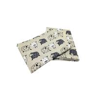 Ger3as Lot de 2 torchons de cuisine Gourmet en lin/coton 47 x 70 cm en lin mélangé délavé jacquard ou imprimé (mouton)