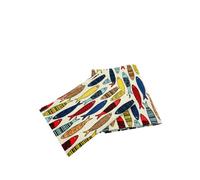 Ger3as Lot de 2 torchons de cuisine Gourmet en lin/coton 50 x 70 cm en lin mélangé délavé Jacquard ou imprimé (poisson)