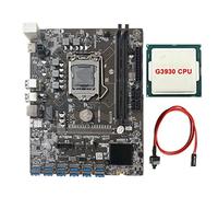 GERALD Carte mère minière B250C BTC avec câble CPU+commutateur G3930 12XPCIE vers USB3.0 Carte graphique LGA1151 Prend en charge la RAM DDR4