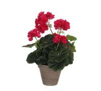 Mica Decorations Géraniums plante artificielle dans pot de fleurs Stan - H34 x Ø20 cm - Rose foncé