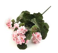 Géranium Fleurs artificielles Géraniums artificiels pour buisson résistant aux UV Fleurs artificielles en soie Géraniums pour décoration florale d'intérieur - Rose clair
