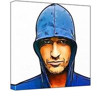 Gerard Butler - Impression Pop Art (multicolore, fond blanc) 30 x 30 x 2,5 cm