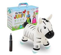 GERARDO'S Toys GT69346, My First Jumpy Car Hopper for Kids Age 1 an, Bouncy Hopper Ride on on Zebra with Pump Included, Gonflable Bouncer for Toddlers to Have Fun Indoor and Outdoor