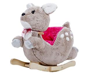 GERARDO'S Toys Jouets GT67032, Little Rocker Deer with Music. Deer Rocker for Toddlers.Baby Rocking Animal for Toddlers.Stuffed Animal Rocker for Kids Start de 12 Mois.