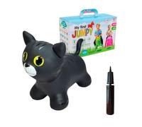 GERARDO'S Toys Jumpy Jouet gonflable chat noir - Animaux sauteurs à partir de 1 an et à partir de 2 ans, jouet gonflable pour l'extérieur ou l'intérieur pour les tout-petits à partir de 12 mois, pompe