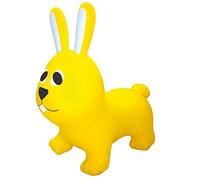 GERARDO'S Toys Jumpy Lapin Sauteur Jaune Environ 58 cm - Animaux sauteurs à partir de 1 an - Animaux gonflables pour l'intérieur et l'extérieur - Pompe à air Incluse
