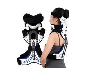 GERAZAHO Orthèse cervico-Thoracique, réglable en Longueur et en Hauteur, Support Occipital concave, Fixation Semi-fermée de la tête, pour fractures/luxations, scoliose