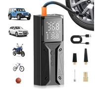 Gerbala Gonfleur Pneus Voiture sans Fil, 6000mAh, 150 PSI avec Écran Numérique et Éclairage LED, Compresseur Voiture Rechargeable pour Voitures, Vélos, Ballons et Plus, Portable, Port USB-C