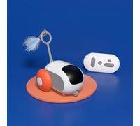 Gerbala Jouet Chat Interactif, Souris avec Télécommande, Jouet Souris électrique 2 Modes Rechargeable USB, Jouet Intelligent pour Chat (Orange)