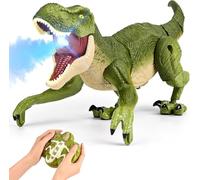 Gerbala Jouet Dinosaure Télécommandé pour Enfants, 2.4 GHz T Rex Réaliste avec LED Pulvérisation, Marchent, Rugissent et Fonction Sensorielle,Cadeau de Dinosaure RC pour Garçons et Filles de 4-13 Ans