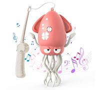 Gerbala Jouet électrique de Poulpe de Danse, Magique de Poulpe de Danse, avec Canne à pêche, avec lumière LED et Musique, évitez automatiquement Les Obstacles, Jouet pour Enfants (Couleur Rose)