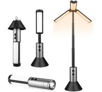 Gerbala Lanterne de Camping Lanterne de Camping Télescopique 3000mah Lanternes Multifonctions LED Rechargeables avec Crochet 3 Modèles de Lampe de Poche pour le Camping, La Randonnée