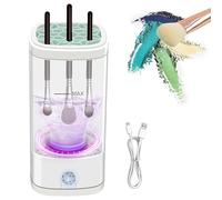 Gerbala Machine électrique de Nettoyage de Pinceaux de Maquillage, Laveuse et Support de Pinceaux de Maquillage à Rotation Automatique 2025 pour Pinceaux de Nettoyage en Profondeur pour Femmes (blanc)