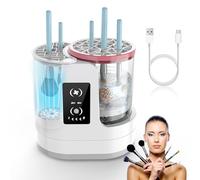 Gerbala Nettoyeur Pinceau Maquillage avec Séchage, 3-in-1 Lave Pinceaux Maquillage Électrique, Portable Automatique, Alimenté par USB, Nettoyage Efficace, pour Pinceaux Cosmétiques de Toutes Tailles