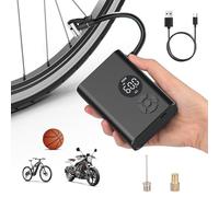 Gerbala Pompe à Vélo Électrique Portable, Mini Gonfleur Velo Electrique Rechargeable 130 PSI avec Écran Digital & LED, Compatible Valves Presta/Schrader, Idéale pour VTT, Vélo de Route et Ballons