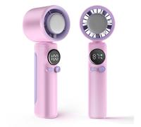 Gerbala Portable Handheld Fan, Handheld Fan with Rechargeable 4000 mAh, Mini Fan, Cooling, Adjustable Speed (1-100), Digital Display, for Women, Men, Travel, Outdoor (Purple)