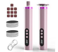 Gerbala Rapeuse Pieds Pedicure Electrique, 2 en 1 Lime pour Pieds Rechargeable avec 30 Tampons de Remplacement 9 Vitesses Râpe Pieds Électrique pour Peau Morte Ponceuse Pieds Soin Pied (Rose)