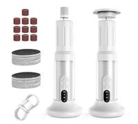 Gerbala Rapeuse Pieds Pedicure Electrique, 2 en 1 Lime pour Pieds Rechargeable avec 30 Tampons de Remplacement 6 Vitesses Râpe Pieds Électrique pour Peau Morte Ponceuse Pieds Soin Pied (Blanc)