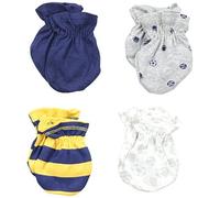 Gerber 81854416A B15 Lot de 4 moufles de sport Bleu 0-3 mois Taille 0-3 mois