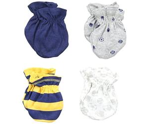 Gerber 81854416A B15 Lot de 4 moufles de sport Bleu 0-3 mois Taille 0-3 mois