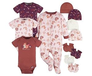 Gerber Baby Boys 12 Piece Layette Gift Set Ensemble de vêtements, Purple Fox, 0-3 Mois (lot Bébé Fille