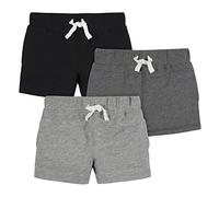 Gerber Lot de 3 shorts en tricot gris/noir/bruyère, 18 mois