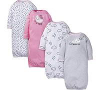 Gerber Lot de 4 robes pour bébé fille à ouvertures aux épaules, motif nuages