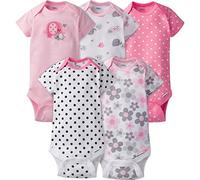 Gerber Lot de 5 Bodies à manches courtes pour bébés filles
