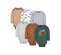 Gerber Lot de 6 bodies à manches longues, motif renard, 0 à 3 mois