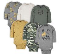 Gerber Lot de 6 bodies à manches longues pour bébé garçon, motif tigre