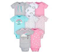 Gerber Lot de 8 bodies pour bébé fille, motif nuages