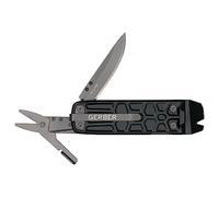 Gerber Multi-Tool 7 fonctions | Couteau à lame lisse et clip de ceinture, Lockdown Slim Pry, Fonte/5Cr15MoV, Onyx, 30-001735