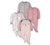 Gerber Sleep 'N Play Lot de 4 grenouillères pour bébé fille, motif tigre